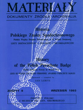 Materialy - Jan Lorys Materialy - By Jan Lors - The badge numbers of all members of the 1st Independent Polish Parachute Brigade