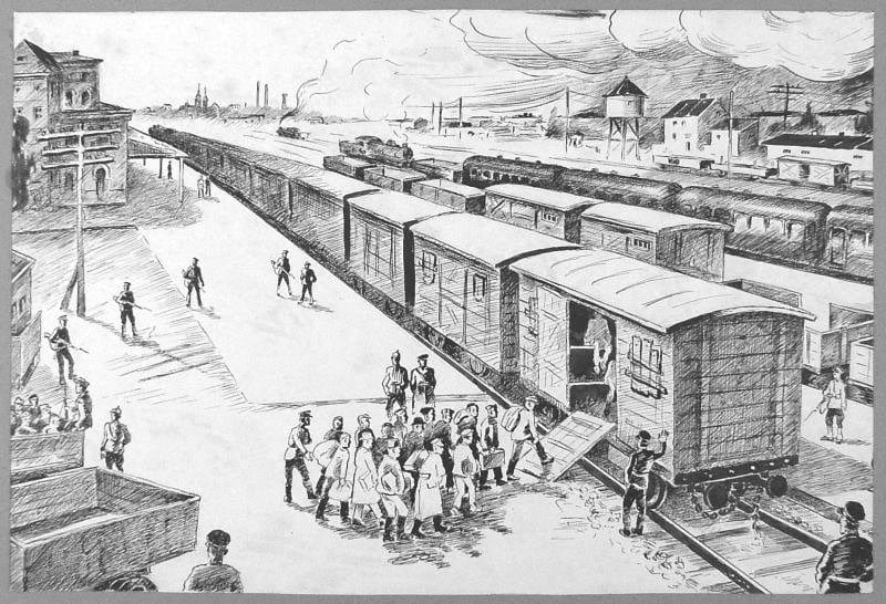 Deportation train on which Polish people were deported from Poland To Siberia