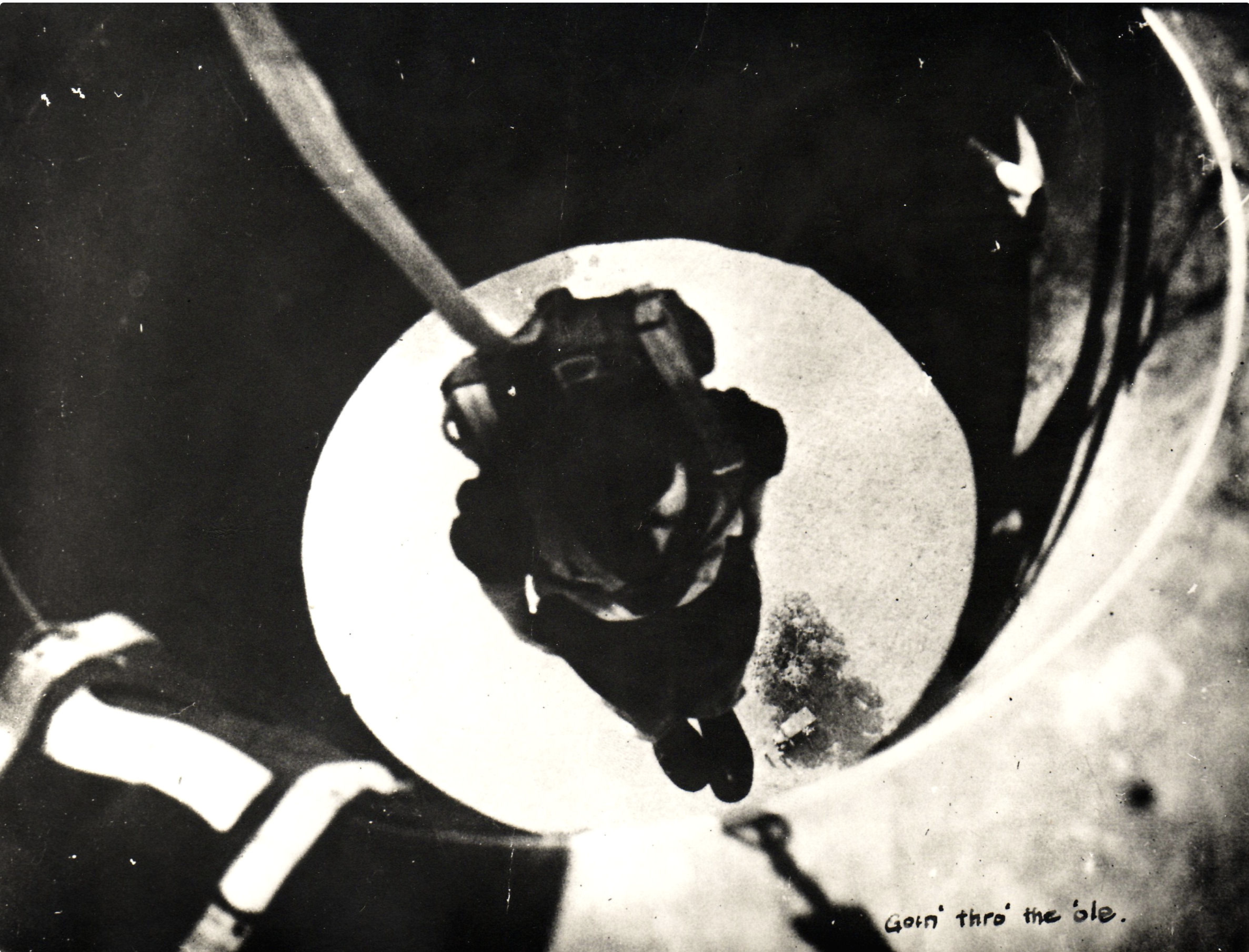 Member of 1st Independent Polish Parachute Brigade exiting a Whitley Bomber